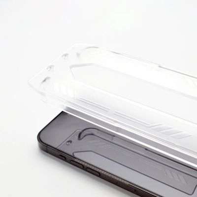 10. 9H gehärtetes Glas mit Montagerahmen für iPhone 14 Plus Wozinsky Premium Glass – Schwarz