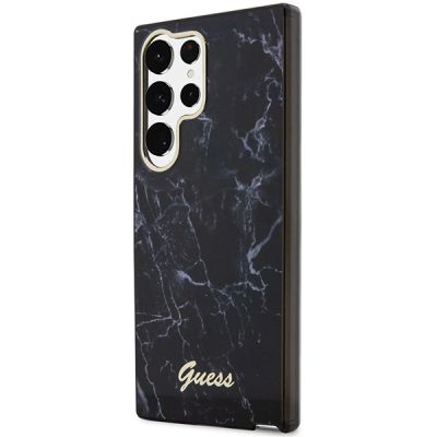 Guess GUHCS23LPCUMAK S23 Ultra S918 schwarz/schwarzes Hardcase Marble