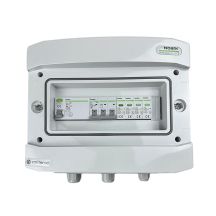Hermetische IP65 EMITER-Wechselstromanschlussverteileranlage mit Überspannungsableiter Noark Typ 2, 10 A 3-F, FI-Schutzschalter Typ A 40 A/300 mA