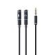 GEMBIRD CCA-417M Kabel (4-polig, Mini-Klinkenstecker M – 2x Mini-Klinkenbuchse F; 0,20 m; schwarz)