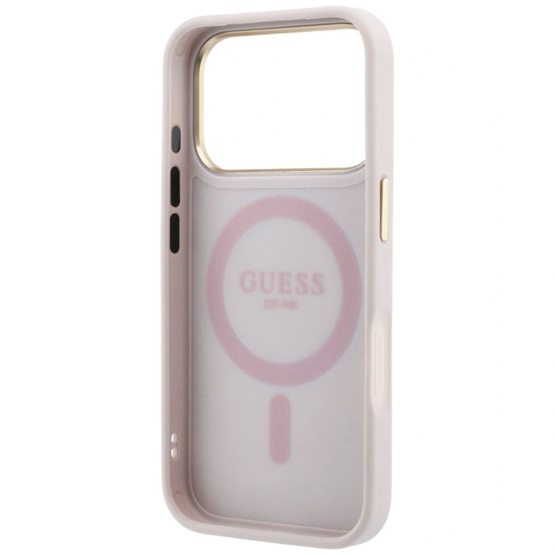 7. Guess Ring Stand 360 4G Classic Logo MagSafe Hülle für iPhone 17 Pro Max / 18 Pro Max - Pink
