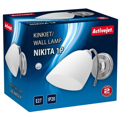 3. Klassische Einzelwandleuchte Activejet NIKITA Nickel E27 für das Wohnzimmer
