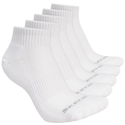 3. Skechers 5er-Pack Unisex 1/2 Frottee Viertelrund-Sneaker S602095-100 Weiß 39-42