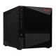 8. AS5404T NAS; Tower; 4x (3,5" SATA HDD/ 2,5" SSD); Intel Celeron N5105; 4 GB DDR4 SODIMM (max. 16 GB), 2x 2,5-GbE, 4x M.2 2280 NVMe PCIe 3.0, 3x USB 3.2 Gen, 1x HDMI 2.0b