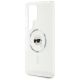 6. Karl Lagerfeld Button Karl Head gedrucktes Logo MagSafe Samsung Galaxy S25 Ultra Hülle weiß