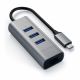 2. Satechi Aluminium-Hub 2in1 - Aluminium-Hub für Laptops und Desktop-PCs USB-C (3x USB-A, Ethernet) (Space Grau)