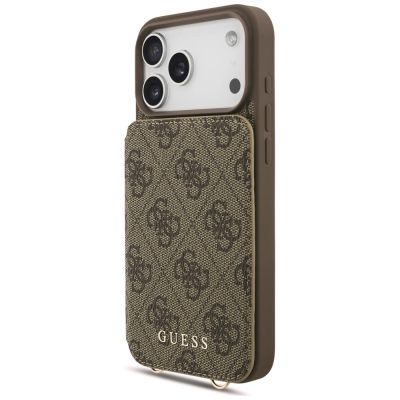 2. Guess 4G Cardslots & Magnetic Closure Crossbody Hülle für iPhone 18 Pro / 17 Pro – braun
