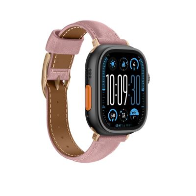 3. AmazingThing Class Band Lederarmband für Apple Watch 45 / 46 / 49 mm - Rosa