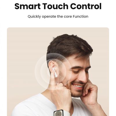 7. Ugreen HiTune T6 kabellose Kopfhörer mit ANC-Funktion + USB-A – USB-C-Kabel – Weiß