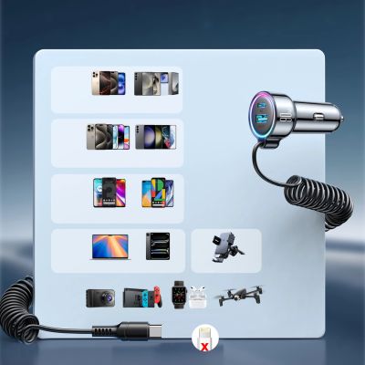 10. Joyroom JR-CL07 72W 3-in-1 Autoladegerät mit 1,6 m USB-C-Kabel – Schwarz