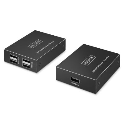 5. Verlängerungskabel (Extender) über verdrilltes Paar Cat.6 USB 2.0 bis zu 150 m, 4x USB-A bis zu 480 Mbit/s, 1x RJ45 (Gigabit Ethernet) - Set (Empfänger/Sender)