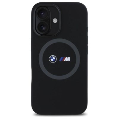 3. BMW M MagSafe-Hülle aus Silikon mit bedrucktem Ring für iPhone 16 – Schwarz