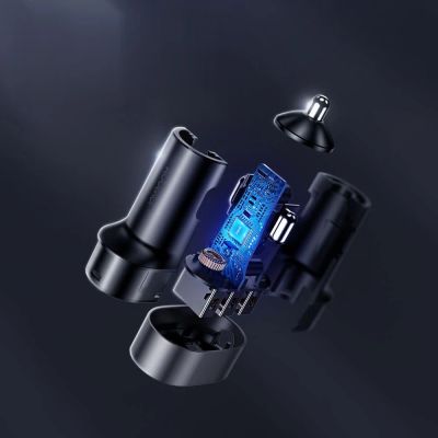 9. Joyroom Auto-Schnellladegerät 5x USB 6.2 A mit Verlängerungskabel schwarz (JR-CL03)