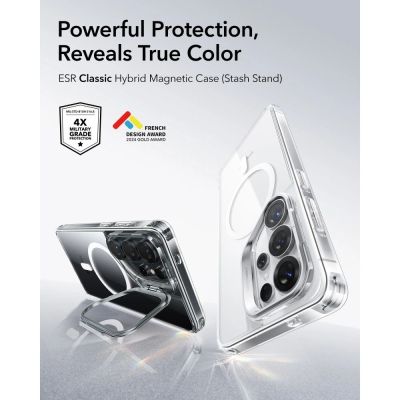 4. ESR Classic Hybrid Kickstand MagSafe Hülle für Samsung Galaxy S26 Ultra – Transparent