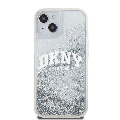 3. DKNY Liquid Glitter Big Logo Hülle für iPhone 15 / 14 / 13 – Weiß