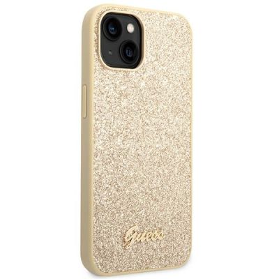4. Guess GUHCP14SHGGSHD iPhone 14 6.1" Gold/Gold Hartschalenetui Glitter Script