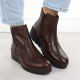 14. Braune Keilstiefeletten aus Leder für Damen, Rieker X9165-27