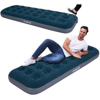 27. Beflockte Matratze für 1 Person mit integrierter Fußpumpe 191x73x22cm 24130