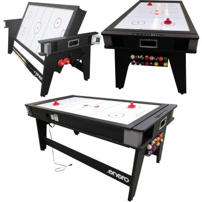 21. 4-IN-1 MULTIGAMING-TISCH: BILLARD-TISCH, TENNISANSCHLUSS, ESSTISCH 189 x 94,1 x 81,3 cm ENERO