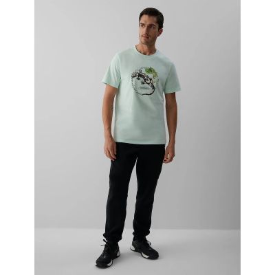 4. Herren-T-Shirt mit Aufdruck, regulär, Größe 4F 4FKAW26TTSHM4474-47S