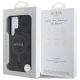 8. Guess Leder 4G Farbiger Ring Classic Logo MagSafe Hülle Samsung Galaxy S25 Ultra schwarz