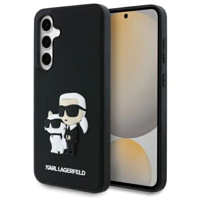 Karl Lagerfeld 3D Rubber Karl&Choupette Hülle für Samsung Galaxy S24 FE - Schwarz