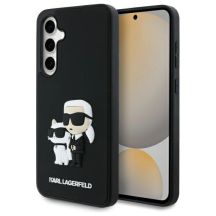 Karl Lagerfeld 3D Rubber Karl&Choupette Hülle für Samsung Galaxy S24 FE - Schwarz