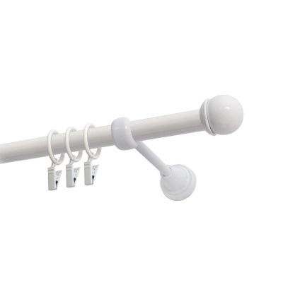 EINLÄUFIGE GARDINENSTANGE Ø 19 MM WEISS 320 CM KNauf MAX MIT RINGEN KOWALSKI