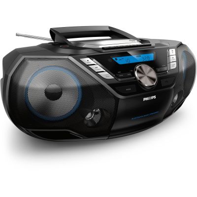 2. Philips AZB798T/12 Tragbare Stereoanlage, analog und digital, 12 W, DAB, DAB+, FM, Schwarz, MP3-Player