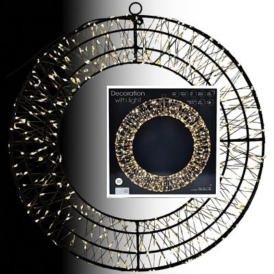 Dekorativer Weihnachtskranz „Reifen“ mit 480 LEDs, 38 cm, schwarz