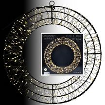 Dekorativer Weihnachtskranz „Reifen“ mit 480 LEDs, 38 cm, schwarz