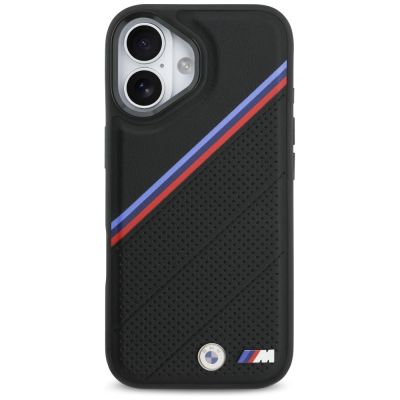 3. BMW M Tricolor Metal Logo MagSafe Case für iPhone 17 – Schwarz