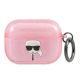 Karl Lagerfeld Glitzer Karl's Head Case für AirPods Pro – Pink