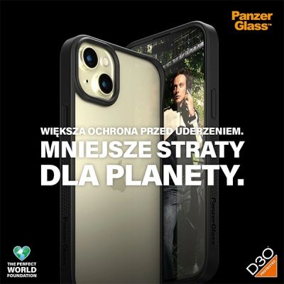 6. PanzerGlass ClearCase Hülle für iPhone 15 Plus / 14 Plus mit Militärzertifizierung – transparent und schwarz
