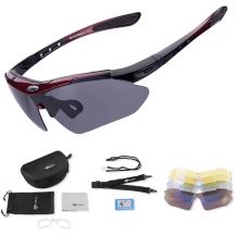 Rockbros 10001 Polarisierte Radsportbrille - Schwarz und Rot