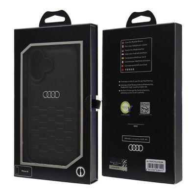7. Audi Kunstleder iPhone 16 6,1" schwarz/schwarz Hardcase AU-TPUPCIP16-GT/D2-BK