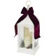 LED-Adventslaterne, 60 cm, 3 Kerzen, weiß