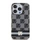 3. DKNY IML Checkered Mono Pattern & Printed Stripes MagSafe Hülle für iPhone 13 Pro / 13 – Schwarz