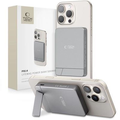 Tech-Protect PB14 LifeMag MagSafe 5000 mAh Powerbank - grau