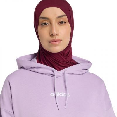 5. Damen adidas Essentials Linear French Terry Hoodie Lila JY0036
