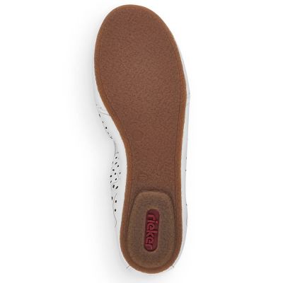 31. Rieker W RKR649 bequeme Leder-Lochschuhe, weiß