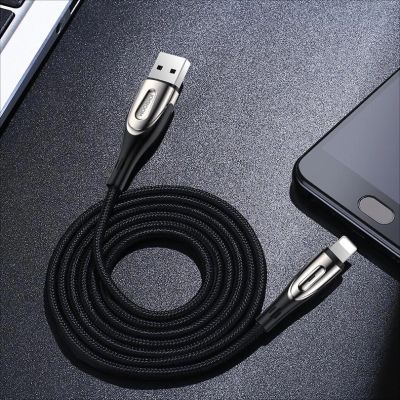 8. Joyroom Sharp Series S-M411 USB-A/ Lightning 3A-Kabel 1,2 m mit Ladeanzeige – Schwarz