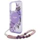5. Guess IML Flowers MagSafe Hülle mit Perlenriemen für iPhone 16 Pro Max – Lila