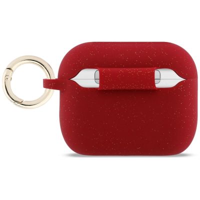 2. Guess Silikon-Glitzerringhülle für AirPods Pro 3 – Rot und Glitzer