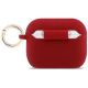 2. Guess Silikon-Glitzerringhülle für AirPods Pro 3 – Rot und Glitzer