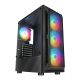 RAMPAGE PC-Gehäuse mit Seitenfenster SHIVA, 4x 120-mm-Rainbow-Lüfter, Schwarz