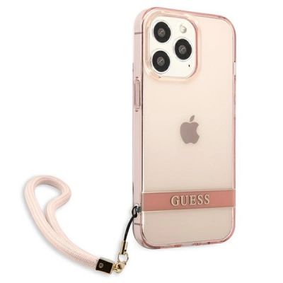 4. Guess Translucent Strap Case für iPhone 13 Pro / 13 6.1" - Rosa