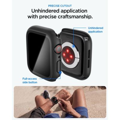 7. Spigen Thin Fit 360 Hülle für Apple Watch 44 mm – Schwarz