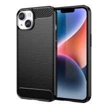 Carbon Case für iPhone 14 Plus flexible Gel-Rückseite schwarz