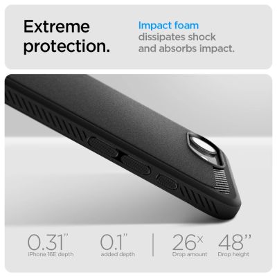 12. Spigen Rugged Armor MagSafe Hülle für iPhone 16e / 17e - Schwarz